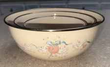 International Marmalade Geese metal Bowl Set with enamal linco ware
