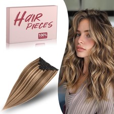 TESSHAIR-5 PIECES Clip in Hair Extensions Real Human Hair- Remy