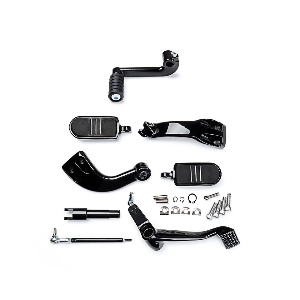 Black Mid Controls Shift Lever Foot Peg Kit for 04-13 Harley Sportster 883 1200 Foto 4 de 4
