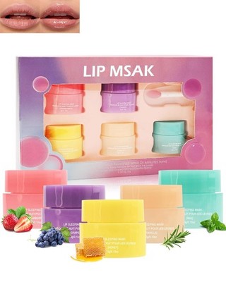 Lip Sleeping Mask Set-5 Pcs Moisturize & Nourish Lip Balm,Repair for Dry Cracked
