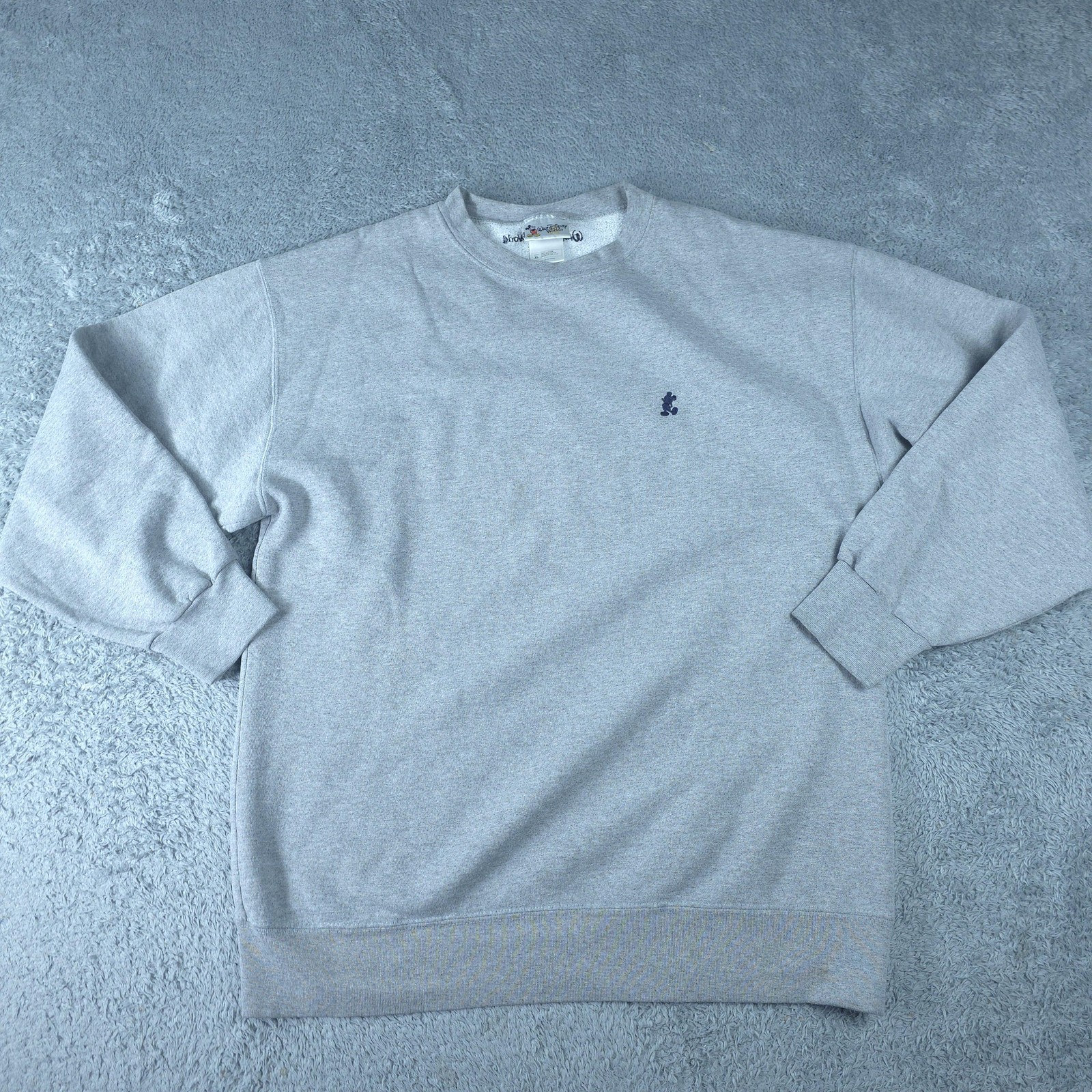 Vintage Walt Disney World Sweatshirt Mens XL Gray Embroidered Mickey Logo USA