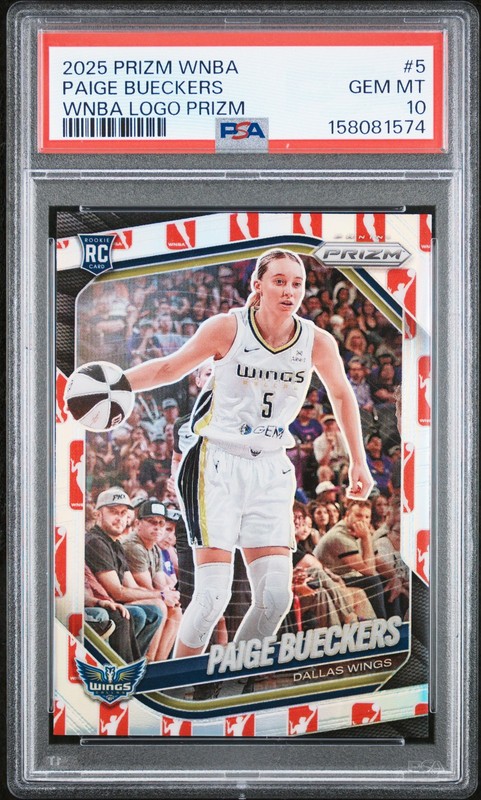 2025 PANINI PRIZM WNBA WNBA LOGO PRIZM #5 PAIGE BUECKERS PSA 10