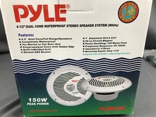 Pyle PLMR60W Pare of 2 150 Watts 6.5'' 2-Way Marine Grade Stereo Speakers White