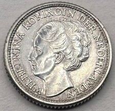 1943 Curacao 25 Cents Silver