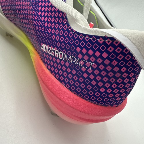 adidas Adizero Impact WP Baseball Cleats IG3476 Men’s 10 NWOB White Pink Neon - Picture 11 of 12