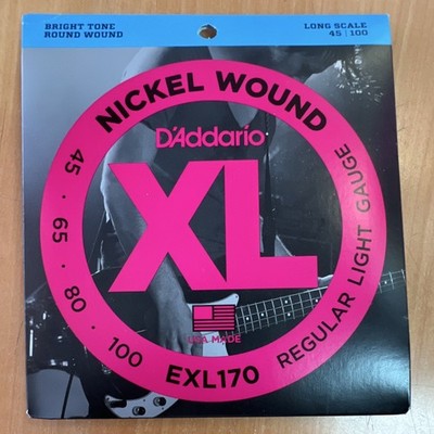 D'Addario EXL170 Nickel Plated Steel Roundwound Bass Guitar Strings 45-100