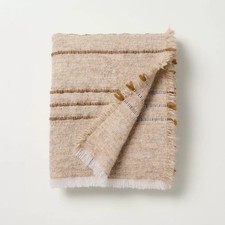 Cozy Stripe Throw Blanket Sour Cream/Tan - Hearth & Hand with Magnolia