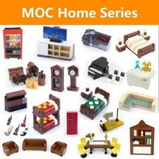 MOC City Street Room House Furniture Scene Building Blocks Bricks View Bulk DIY