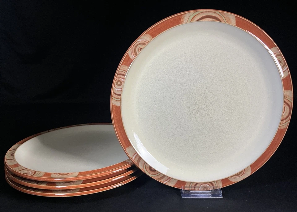 Platos de cena Denby Fire Chilli - Óxido y bronceado - Juego de 4 - Excelente estado Foto 2 de 4