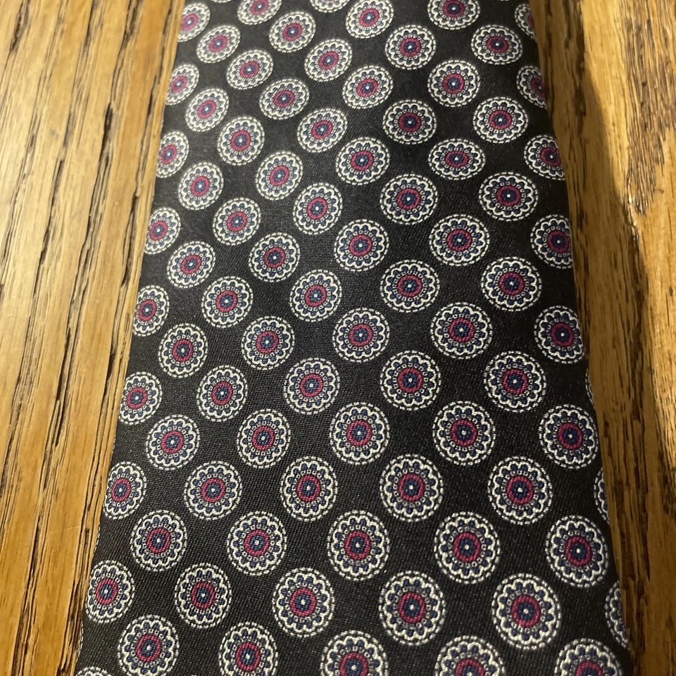 Corbata vintage usada en excelente estado Aquascutum London seda foulard hecha en el Reino Unido acabada a mano Foto 3 de 4