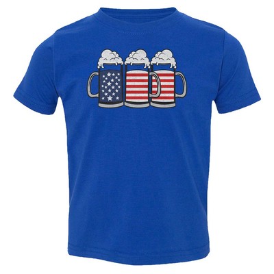 Independence Day American Flag Beer - 4th of July Toddler T-Shirt