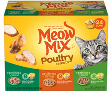 Meow Mix Poultry Selections Wet Cat Food, Variety Pack, 2.75 Ounce (Pack of 24) 5.33 per gallon