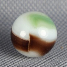 Vintage Marble: NM 5/8 Vitro Agate Whitie with Green -One Killer Old Mib