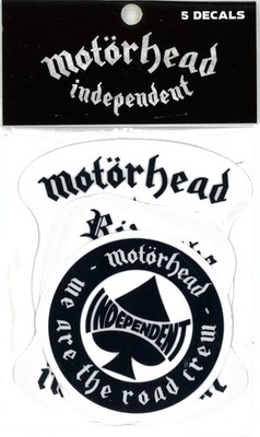 Independent & Motörhead 5 Skateboard Sticker Pack Schwarz Weiß Transparent