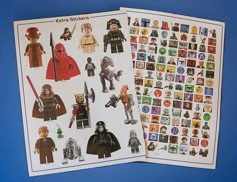 DK LEGO STAR WARS Minifigures Reusable Full Color 8.5"x11" Sticker Sheets (2) *B