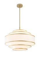 24” Light Dimmable Tiered Drum Chandelier