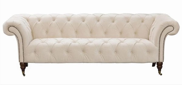 Beige Chesterfield Dreisitzer Modern Design Couchen Stoff Sofa Designer MöBel-image