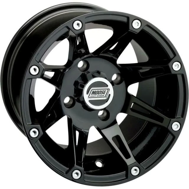 Moose 387X Wheel - 12x8 - 4+4 Offset - 4/156 - Black ATV/UTV Snowmobile - Image 2 of 4