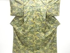 7653273: JAPANESE KIMONO / ANTIQUE KIMONO / SILK / HAND WOVEN TSUMUGI / HOUSES 