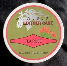 NUEVO Jabón de silla de montar de leche de cabra rosa té cuidado cuero musgo 7 oz