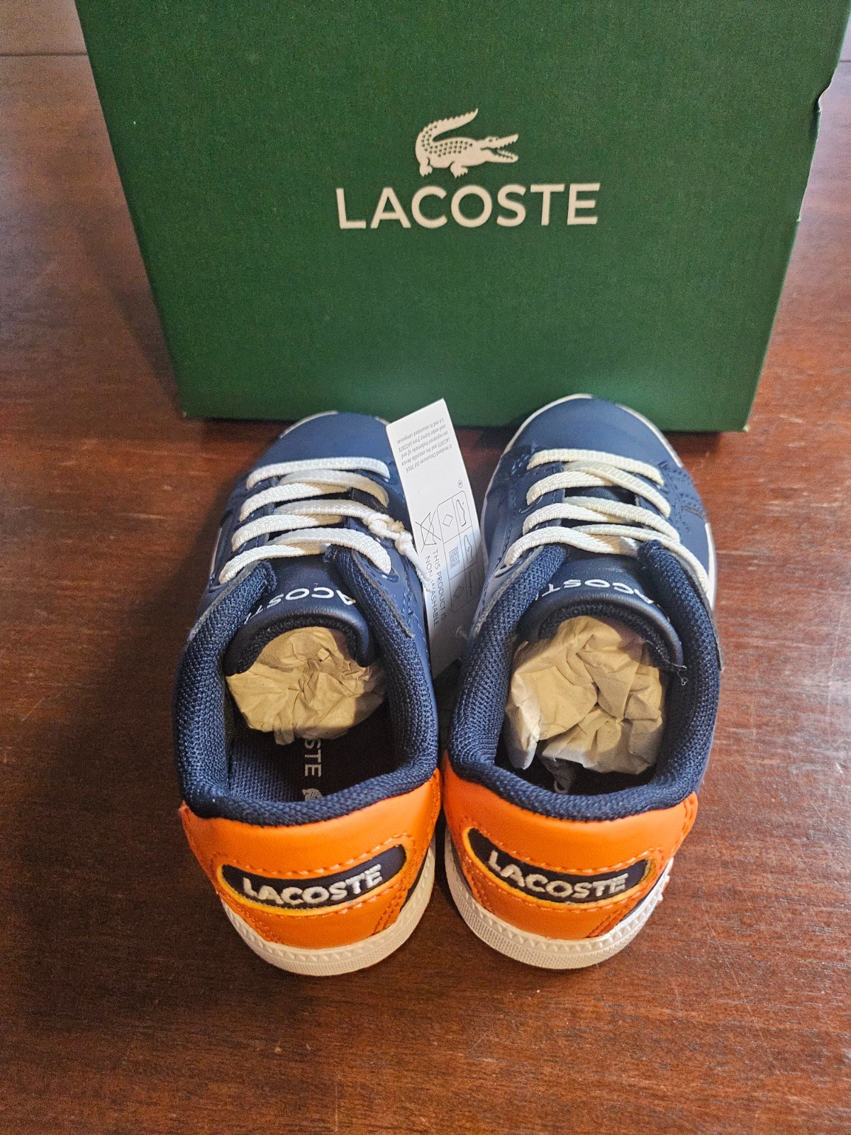 LACOSTE Graduate 222 Sneakers Navy White Size Infant 7 New in Box thumbnail 8