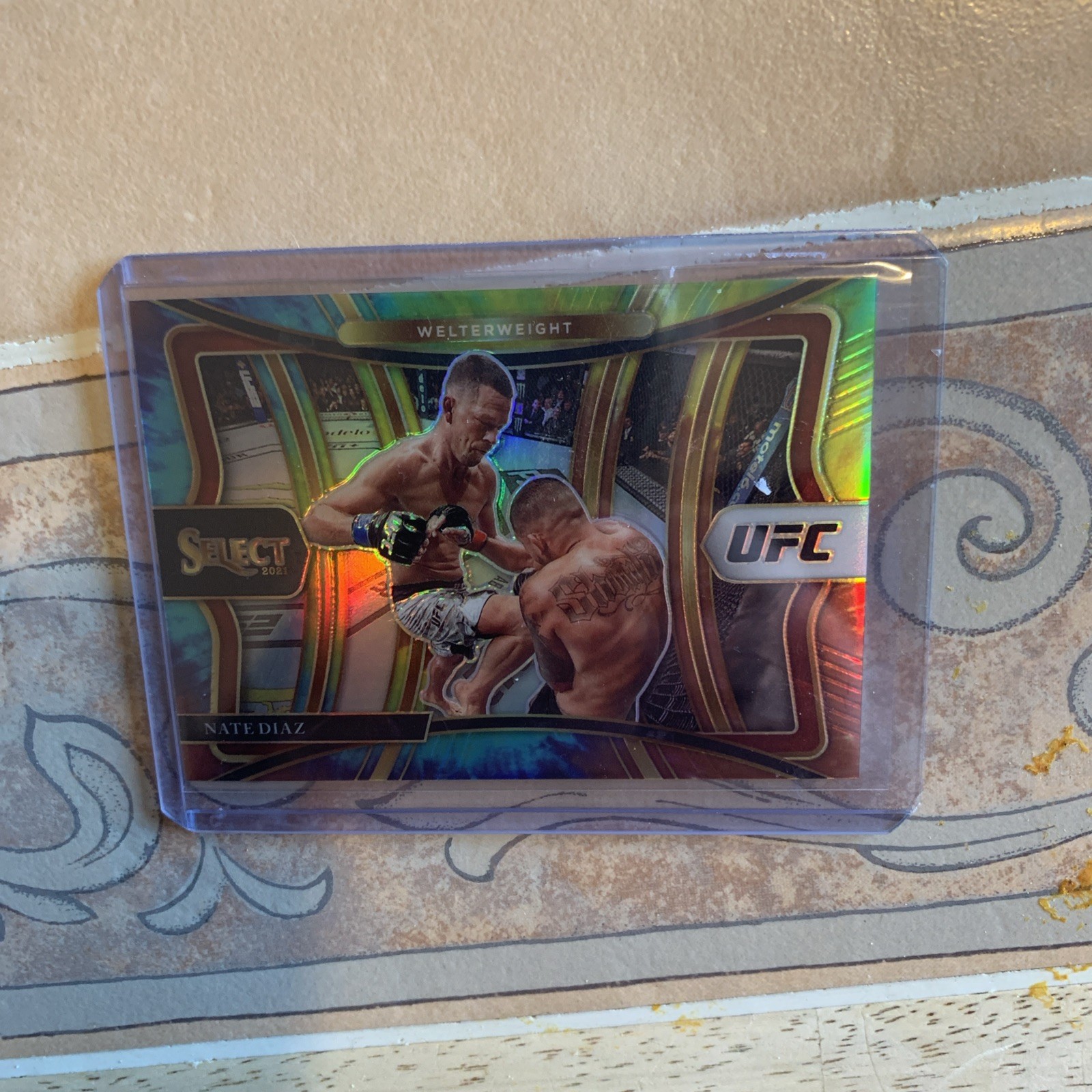 Nate Diaz 2021 Panini Select UFC Premier Level Tie Dye Prizm /25 #189