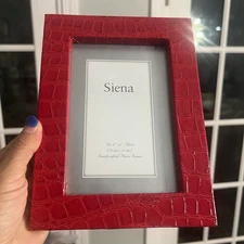 Siena Red Embossed Croc Picture Frame Handcrafted Photo Frame 4x6 Cool Design