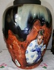 Antique 19th Century Lg Japanese Sumidagawa Sumida Gawa Pottery Vase RARE FIND — photo 9