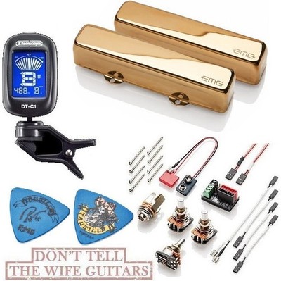 EMG Robert Trujillo RT Rip Tide Set Gold Active Jazz J Pickups & Wires (TUNER)