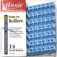 Annie Snap On Rollers Blue 1/2 Small 14/PK 12 Packs