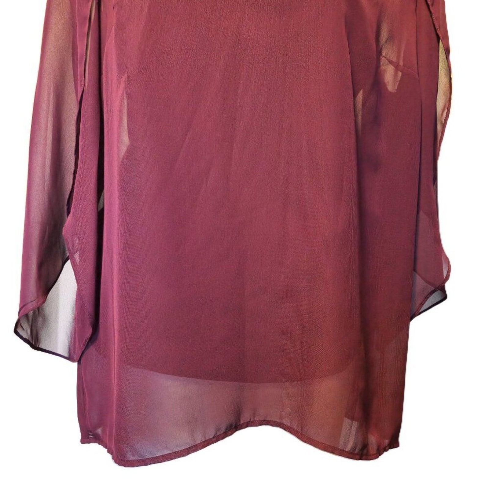 New AB Studio top Women's large Tulip sleeves Sheer fairy breezy lightweight