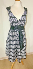 NWT - BCX Tea Length Geometric Dress 100% Cotton (Blk/Wht)- Sz 16