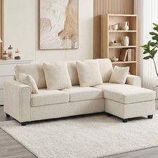 Ecksofa 235,5cm L-Form Sofa 3-Sitzer mit umkehrbarer Chaiselongue Refurbished