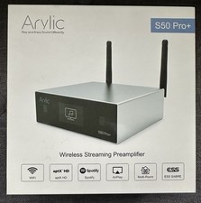 Arylic S50 Pro+ 2-Ch Wireless Streaming Preamplifier Silver/Black + Remote