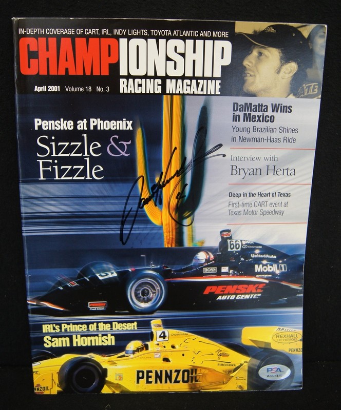 SAM HORNISH JR Signed Championship Racing Magazine PSA/DNA