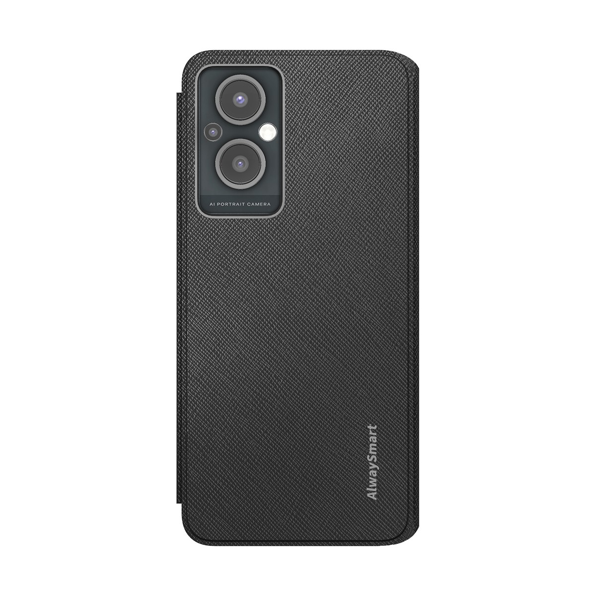 Étui Oppo Reno 8 Lite housse portefeuille noire avec clapet antichoc et porte-carte