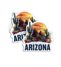 Arizona sticker vinyl decal desert cactus mountains Sedona 2PACK Made in the USA