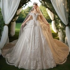 Jancember Novelty Exquisite Wedding Dresses Sequins Short Sleeves Embroidery