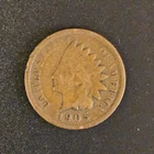 1905 Indian Head One Cent Penny Coin 1c #AB090