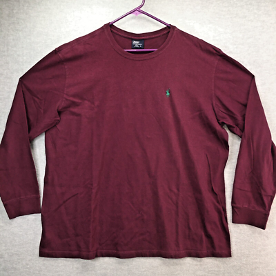 Polo Ralph Lauren Thermal Shirt Mens Size XL Maroon Casual Long