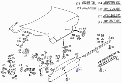 Mercedes W124 Boot Trunk Lid Lock Barrel Seal Gasket A1247580298 