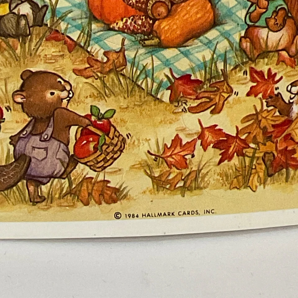 Vintage Stickers Hallmark Sticker Sheet Lot 80s Thanksgiving Cute Animals Fall - Image 3 of 4