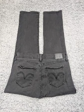 Levis 721 Jeans Women 12 Black High Rise Distressed Classic Straight Stretch