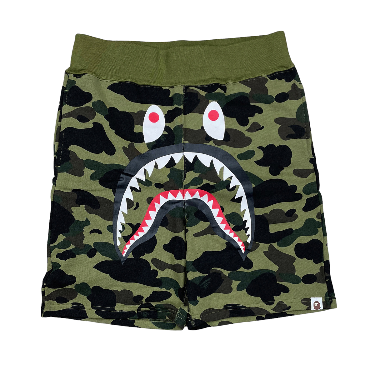BAPE Color Camo Shark Sweat Shorts Green | A Bathing Ape | eBay