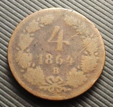 Austria 1864-B 4 Kreuzer VG C|5065