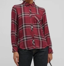 $168 Rails Women's Purple Plaid Collared Button Down Shirt Top Size XS