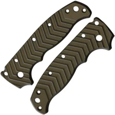 August Engineering AE-1202 Chevron Aluminum Knife Scales Bronze for Demko AD20.5