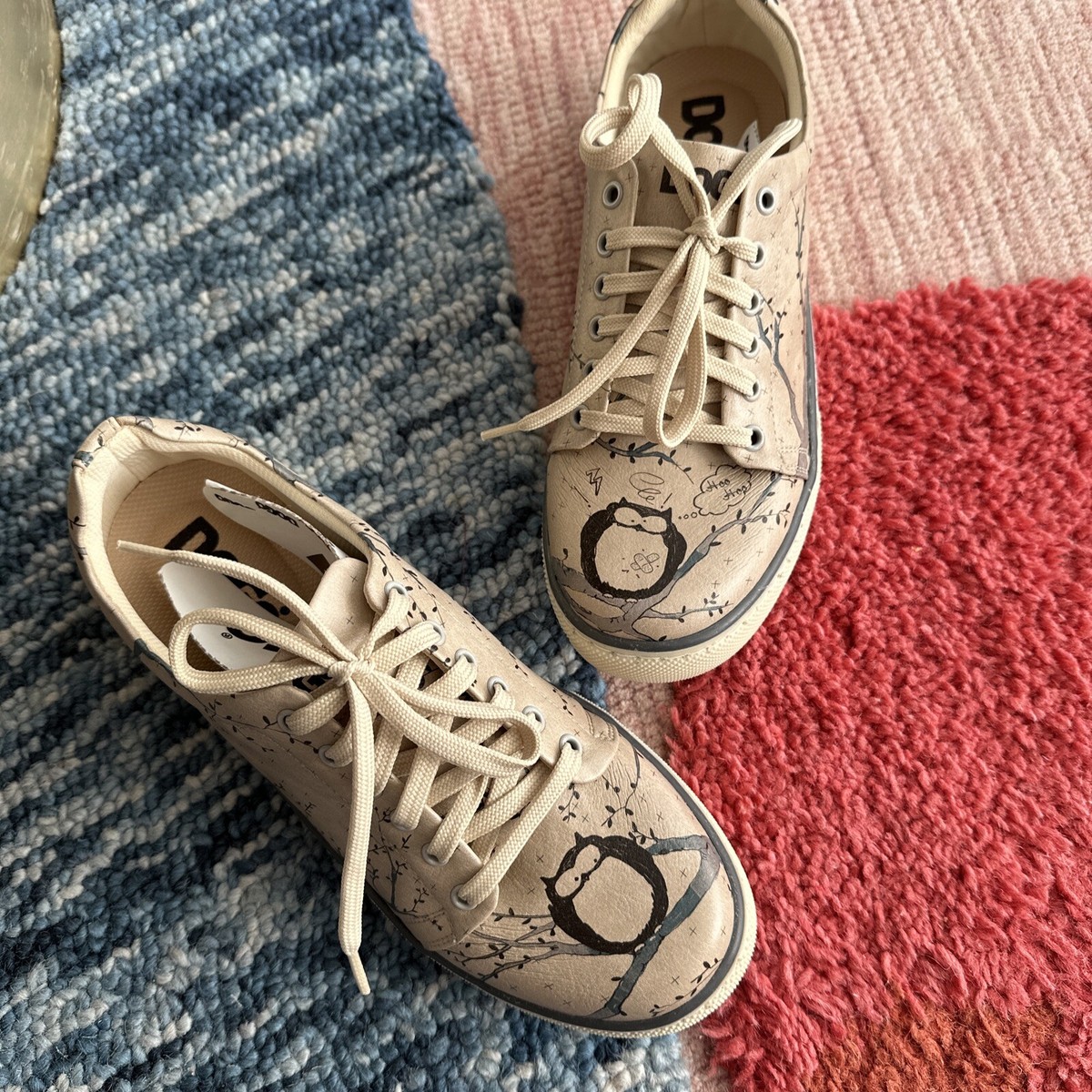 DOGO Shoes Women Vegan Leather Beige Sneakers I Never Sleep