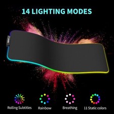 Large RGB Gaming Mouse Mat Pad 800�300�5mm, Touchable Extended LED Mousepad XL 