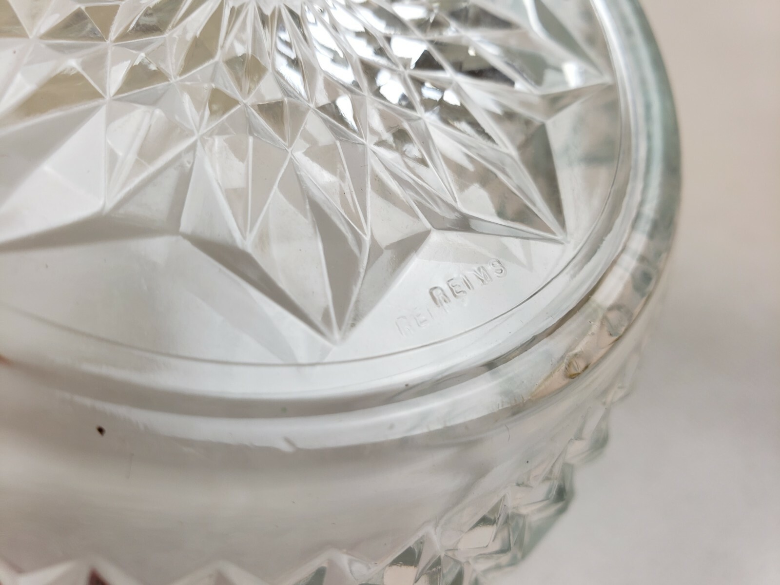 Vintage Reims France Crystal Serving Bowl Compote Nut/Candy Dish GL14